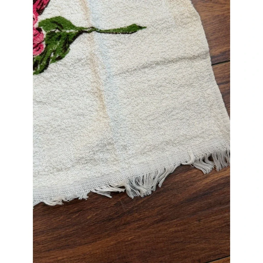 Vintage California Hand Prints Jet Dry Terry Hand Towel NEW Pink Peony